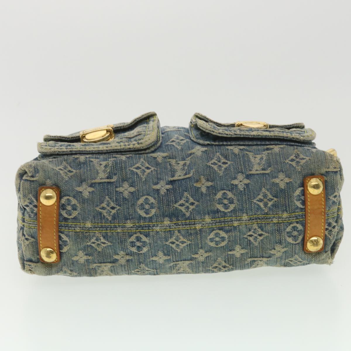 LOUIS VUITTON Monogram Denim Buggy PM Shoulder Bag Blue M95049 LV Auth bs4365