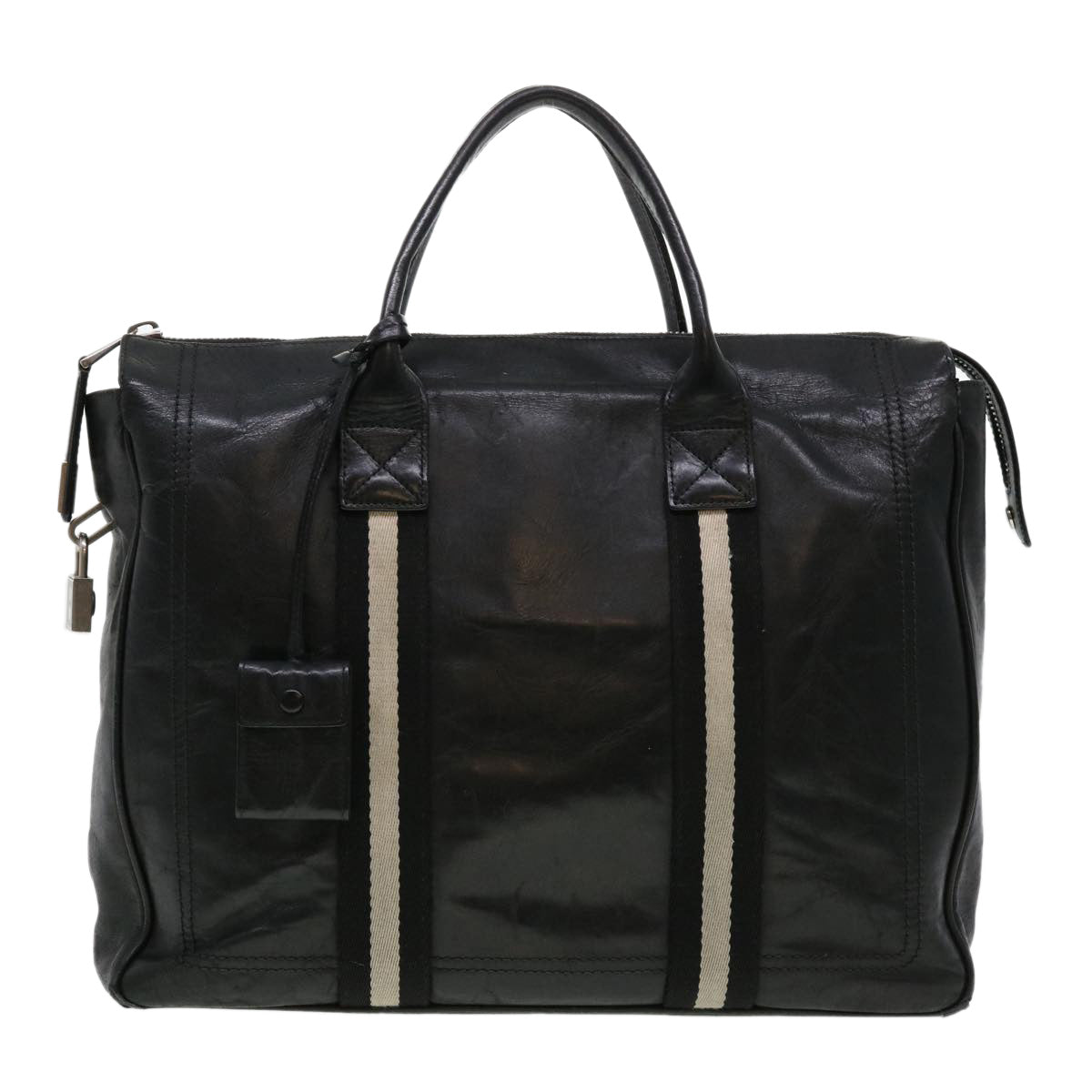 BALLY Business Bag Calfskin Black Auth bs4398