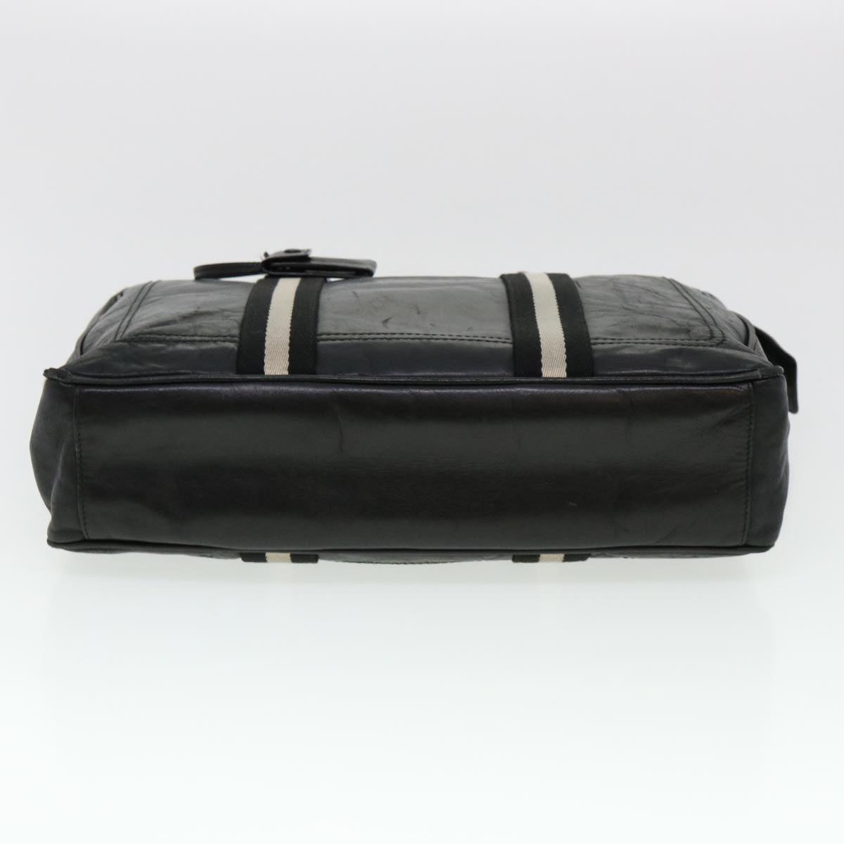 BALLY Business Bag Calfskin Black Auth bs4398