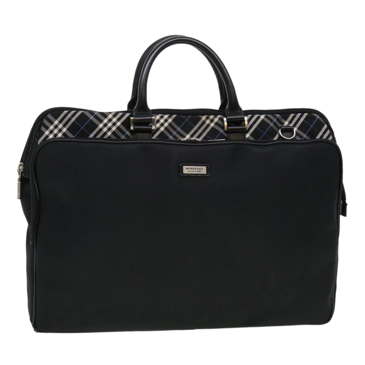 BURBERRY Nova Check Business Bag Nylon Black Auth bs4402