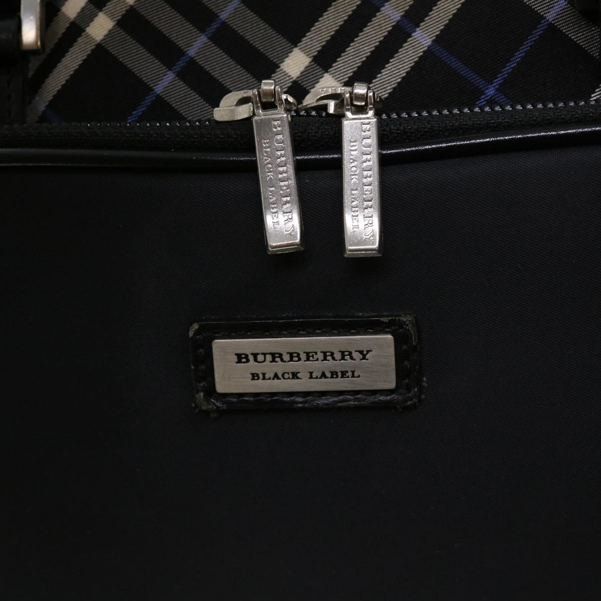 BURBERRY Nova Check Business Bag Nylon Black Auth bs4402