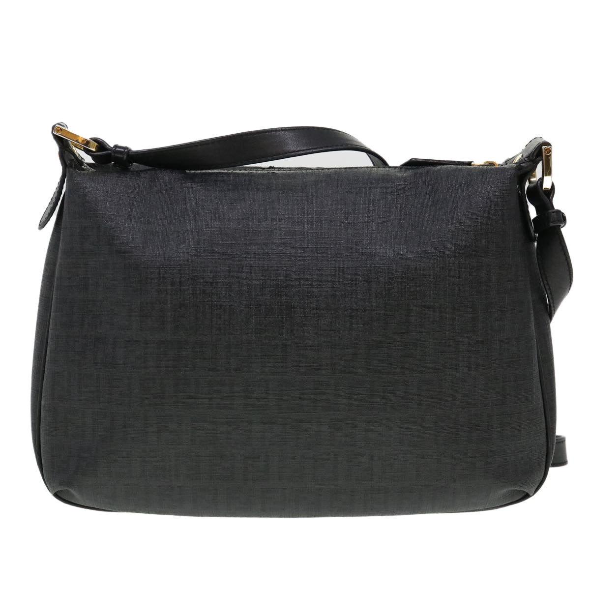 FENDI Zucchino Canvas Shoulder Bag Black 8BT206-FB5 129-2580 Auth bs4435 - 0