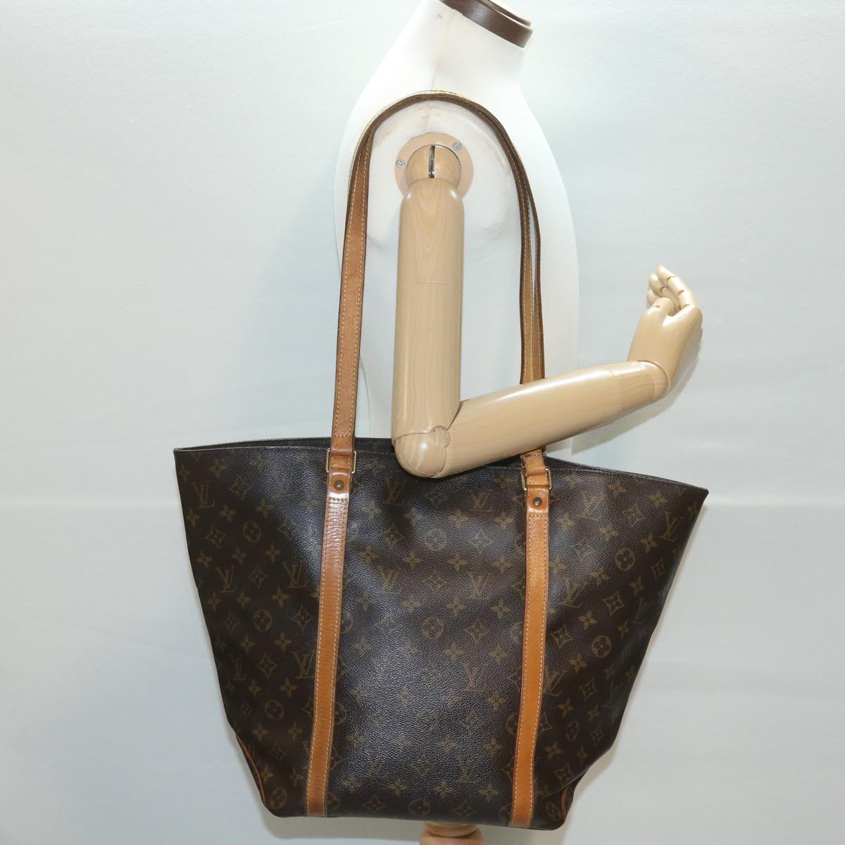 LOUIS VUITTON Monogram Sac Shopping Tote Bag M51108 LV Auth bs4471