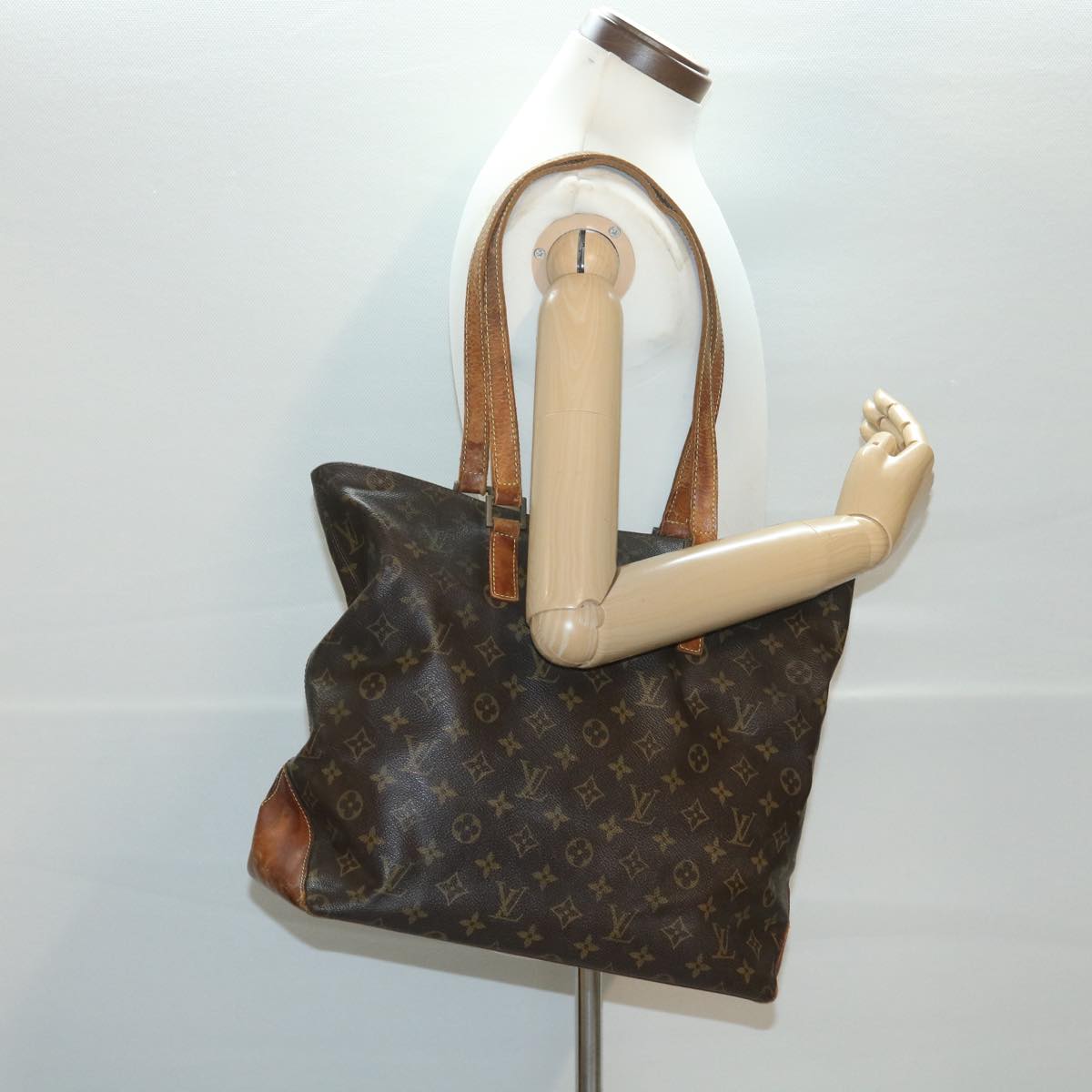 LOUIS VUITTON Monogram Cabas Mezzo Tote Bag M51151 LV Auth bs4475