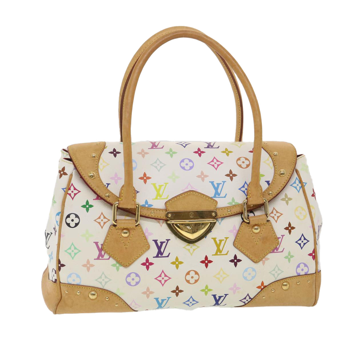 LOUIS VUITTON Monogram Multicolor Beverly GM Hand Bag White M40201 Auth bs4480