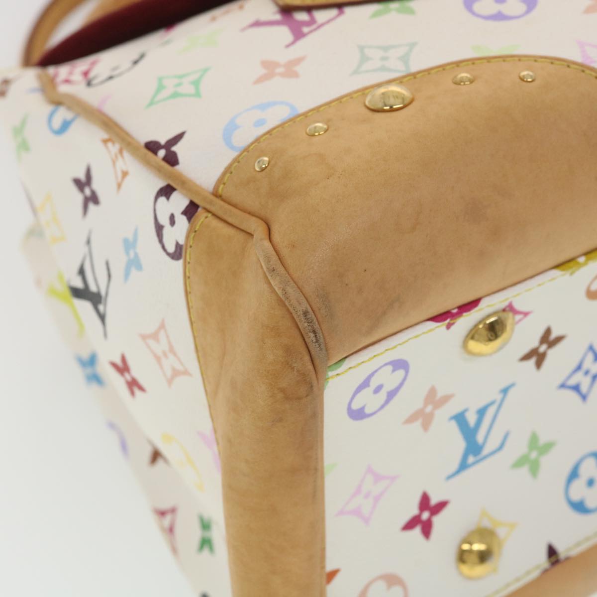 LOUIS VUITTON Monogram Multicolor Beverly GM Hand Bag White M40201 Auth bs4480