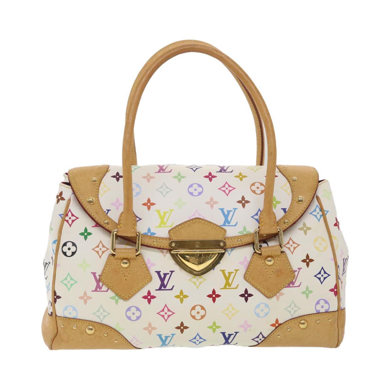 LOUIS VUITTON Monogram Multicolor Beverly GM Hand Bag White M40201 Auth bs4480