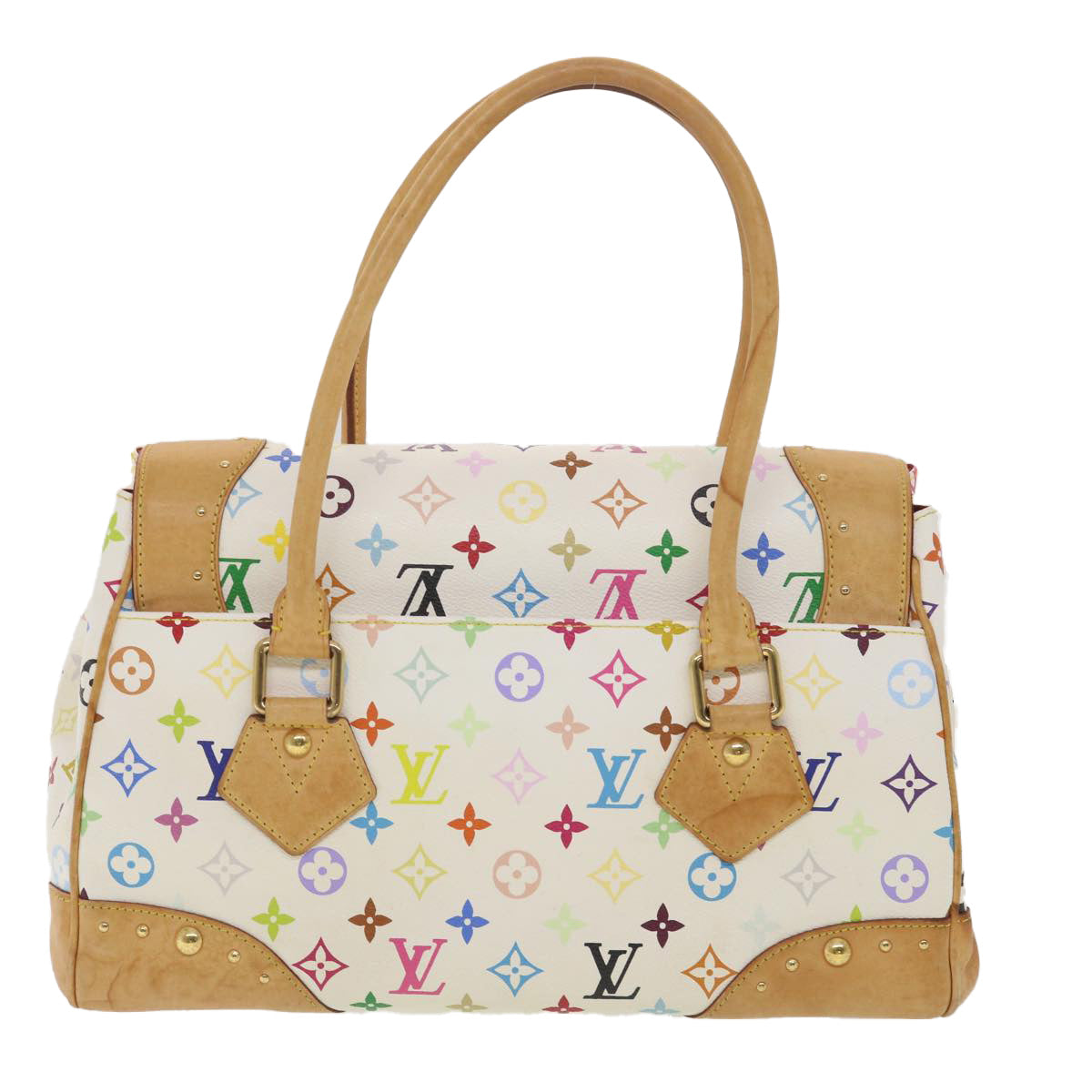 LOUIS VUITTON Monogram Multicolor Beverly GM Hand Bag White M40201 Auth bs4480