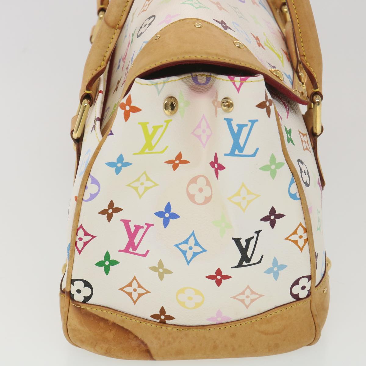 LOUIS VUITTON Monogram Multicolor Beverly GM Hand Bag White M40201 Auth bs4480