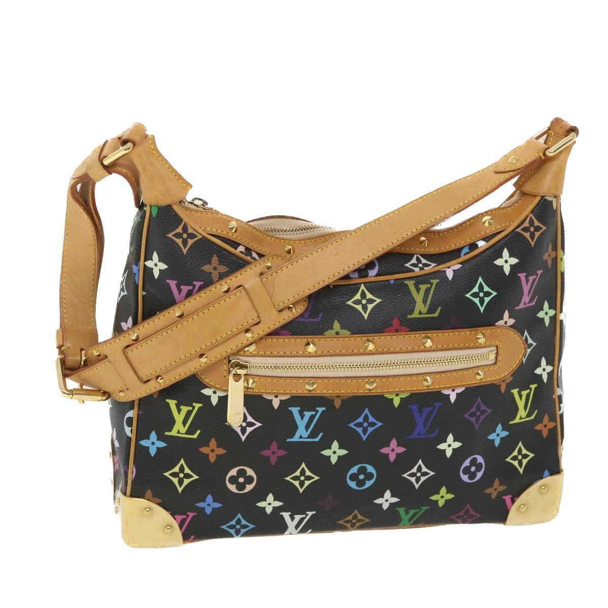 LOUIS VUITTON Monogram Multicolor Boulogne Shoulder Bag Black M92638 Auth bs4495