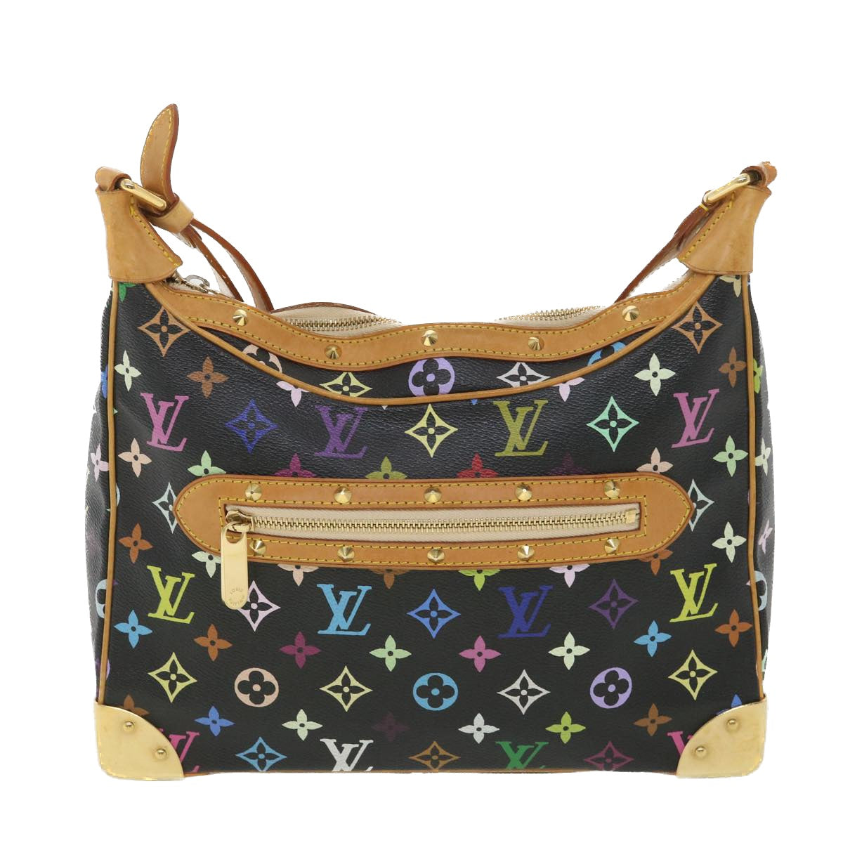 LOUIS VUITTON Monogram Multicolor Boulogne Shoulder Bag Black M92638 Auth bs4495