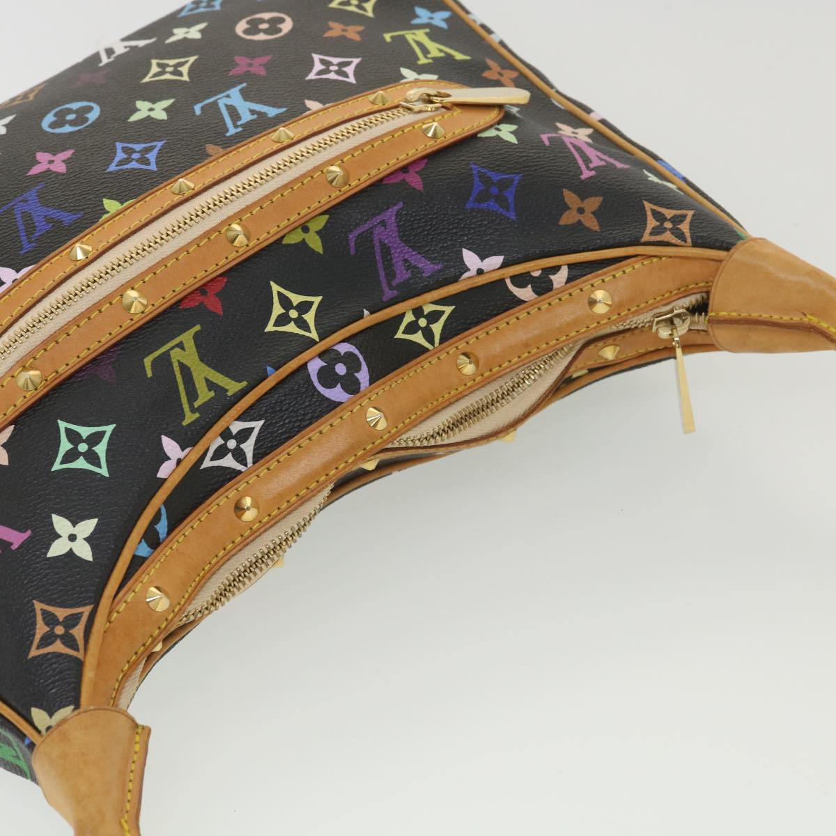 LOUIS VUITTON Monogram Multicolor Boulogne Shoulder Bag Black M92638 Auth bs4495