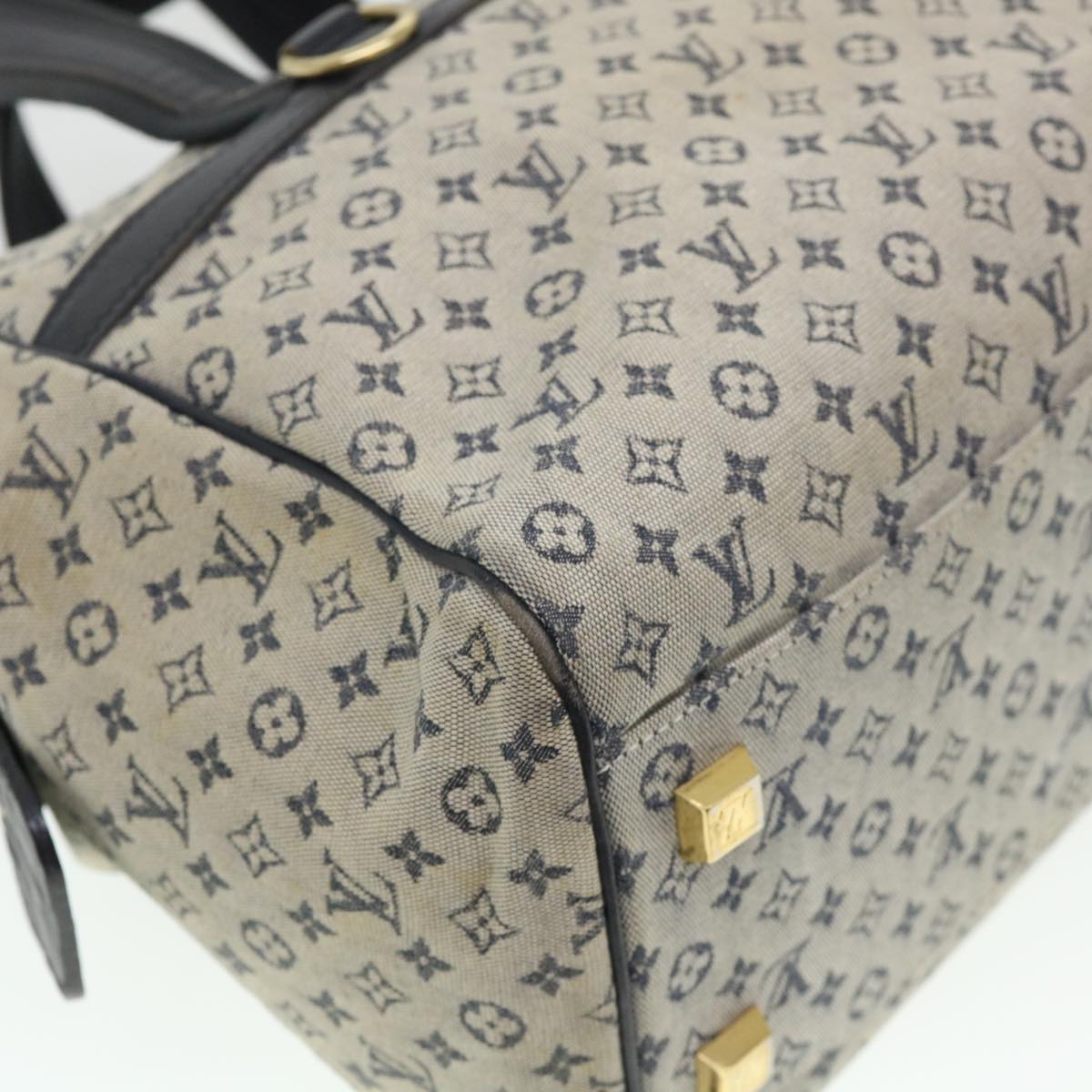 LOUIS VUITTON Monogram Mini Josephine GM Hand Bag Blue M92211 LV Auth bs4526