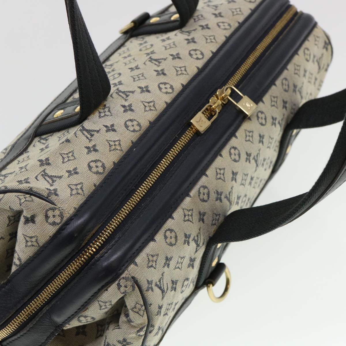 LOUIS VUITTON Monogram Mini Josephine GM Hand Bag Blue M92211 LV Auth bs4526