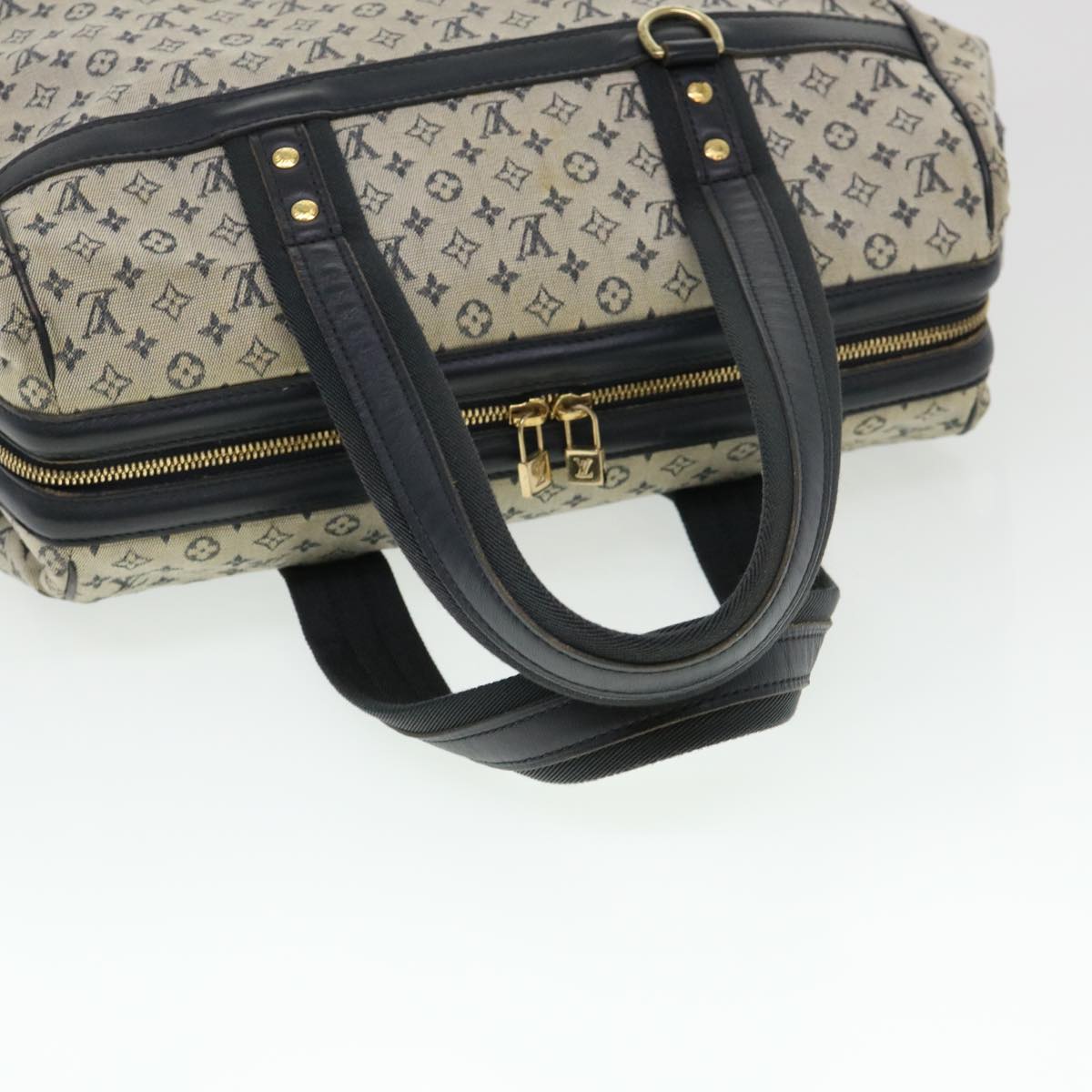 LOUIS VUITTON Monogram Mini Josephine GM Hand Bag Blue M92211 LV Auth bs4526