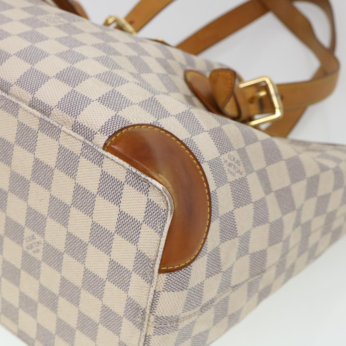 LOUIS VUITTON Damier Azur Hampstead MM Tote Bag N51206 LV Auth bs4566