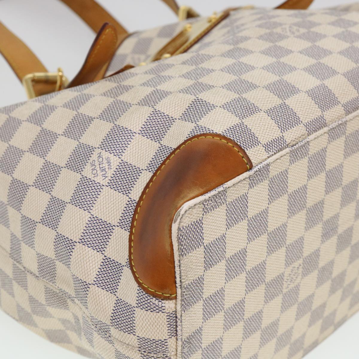 LOUIS VUITTON Damier Azur Hampstead MM Tote Bag N51206 LV Auth bs4566