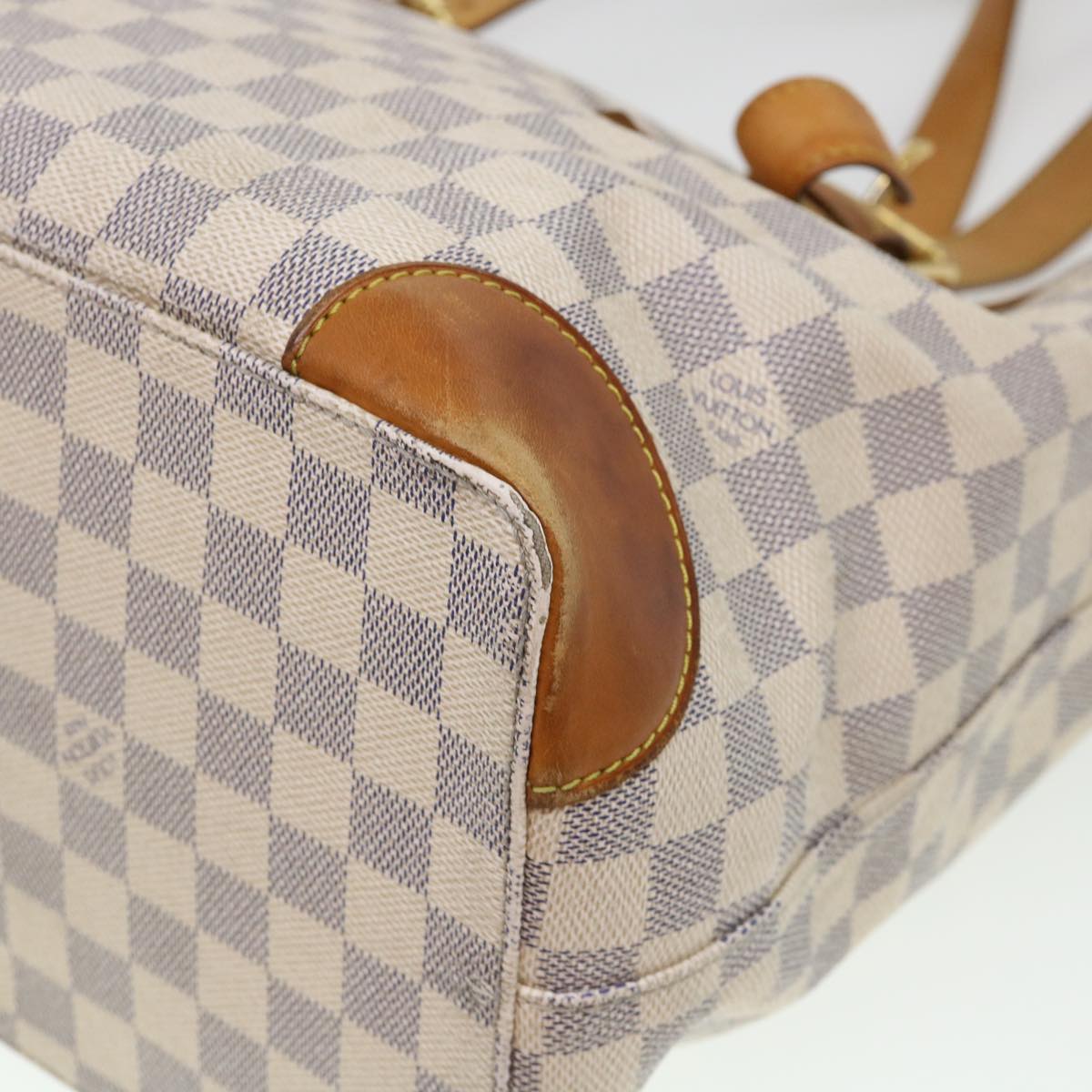 LOUIS VUITTON Damier Azur Hampstead MM Tote Bag N51206 LV Auth bs4566