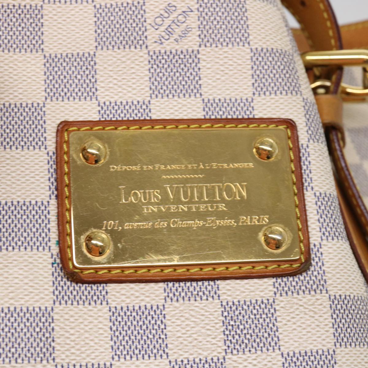 LOUIS VUITTON Damier Azur Hampstead MM Tote Bag N51206 LV Auth bs4566