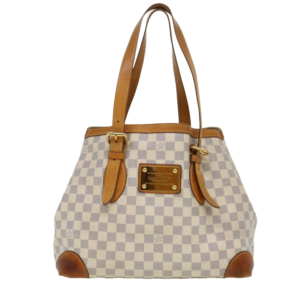 LOUIS VUITTON Damier Azur Hampstead MM Tote Bag N51206 LV Auth bs4566