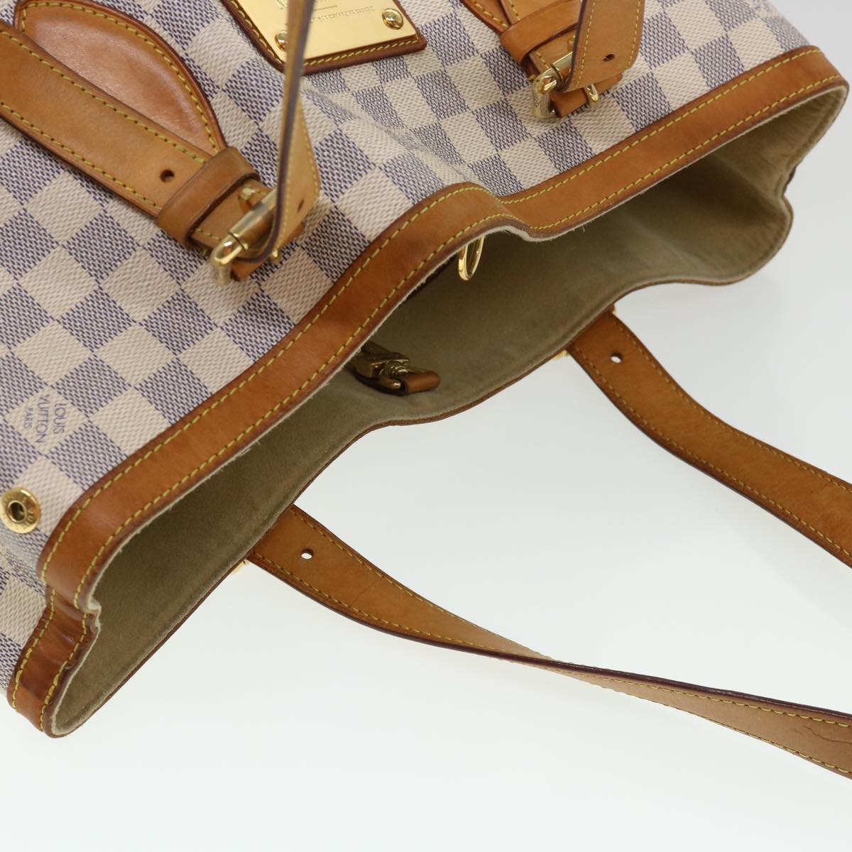 LOUIS VUITTON Damier Azur Hampstead MM Tote Bag N51206 LV Auth bs4566