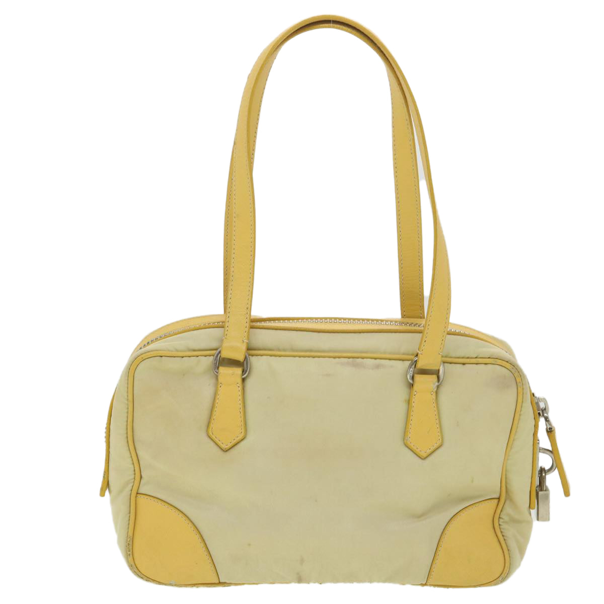 PRADA Shoulder Bag Nylon Yellow Auth bs4580 - 0