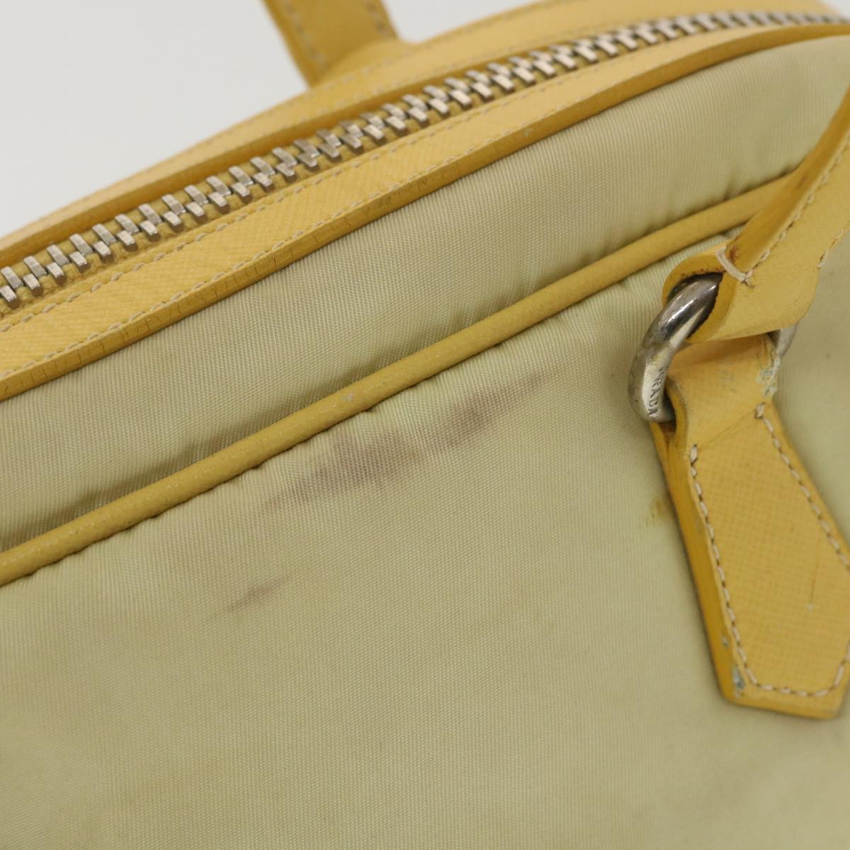 PRADA Shoulder Bag Nylon Yellow Auth bs4580