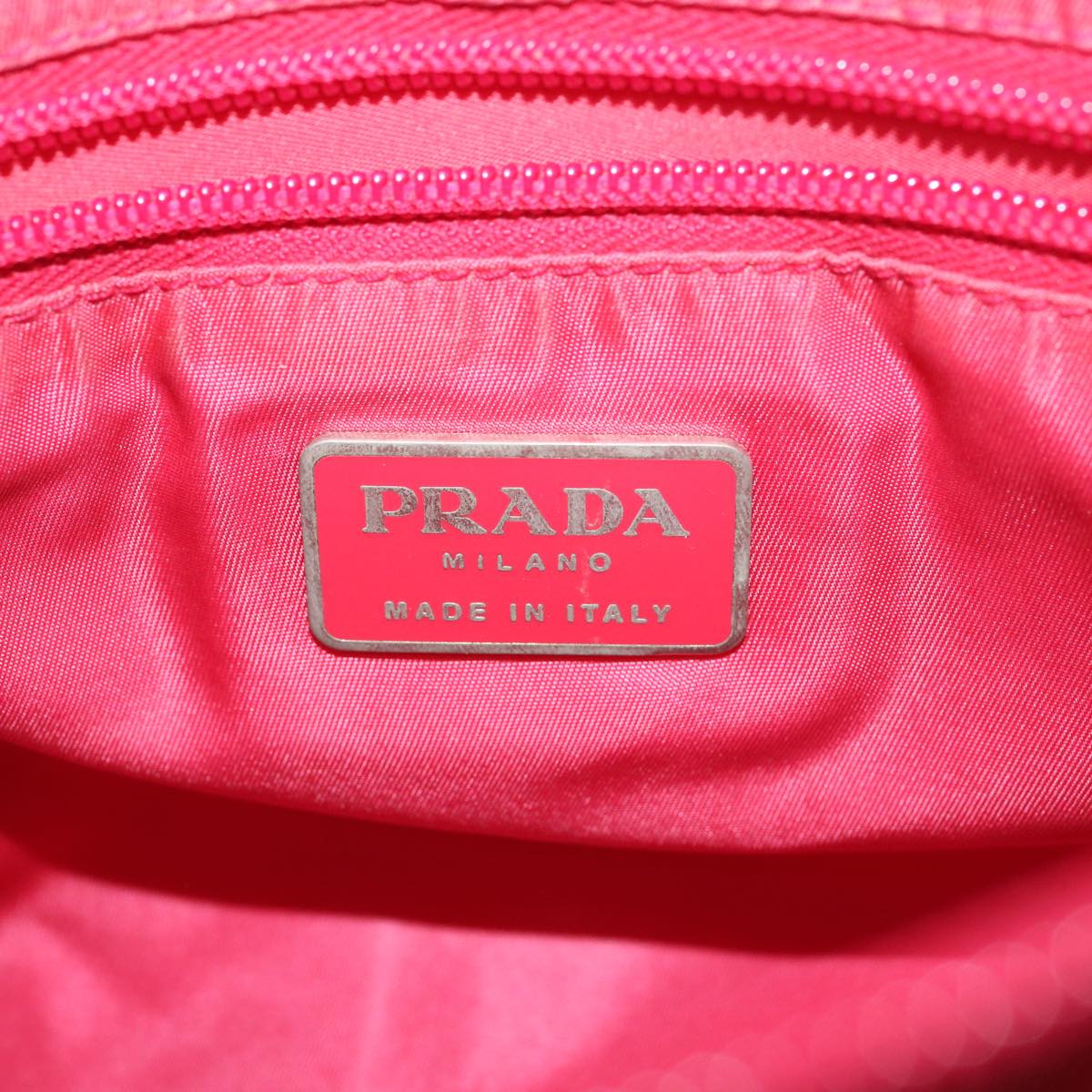 PRADA Hand Bag Nylon Pink Auth bs4613