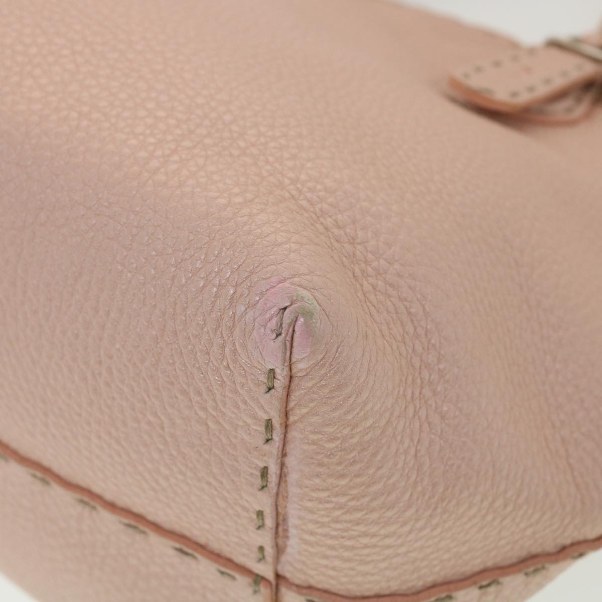 FENDI Celeria Tote Bag Leather Pink Auth bs4616