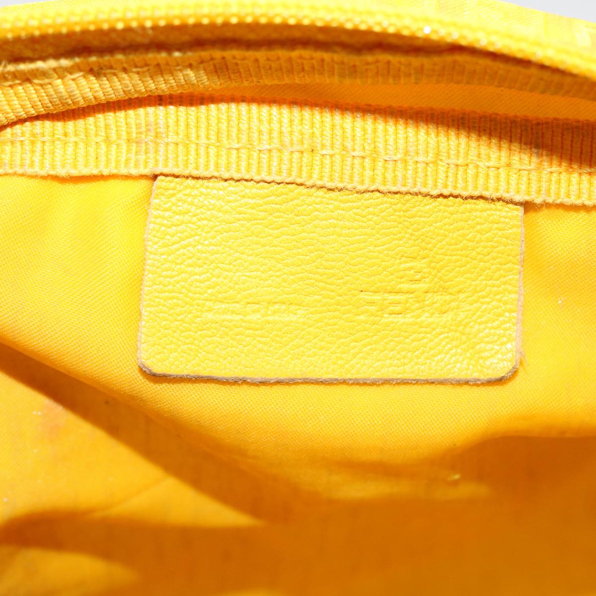 FENDI Zucchino Canvas Pouch Yellow Auth bs4618