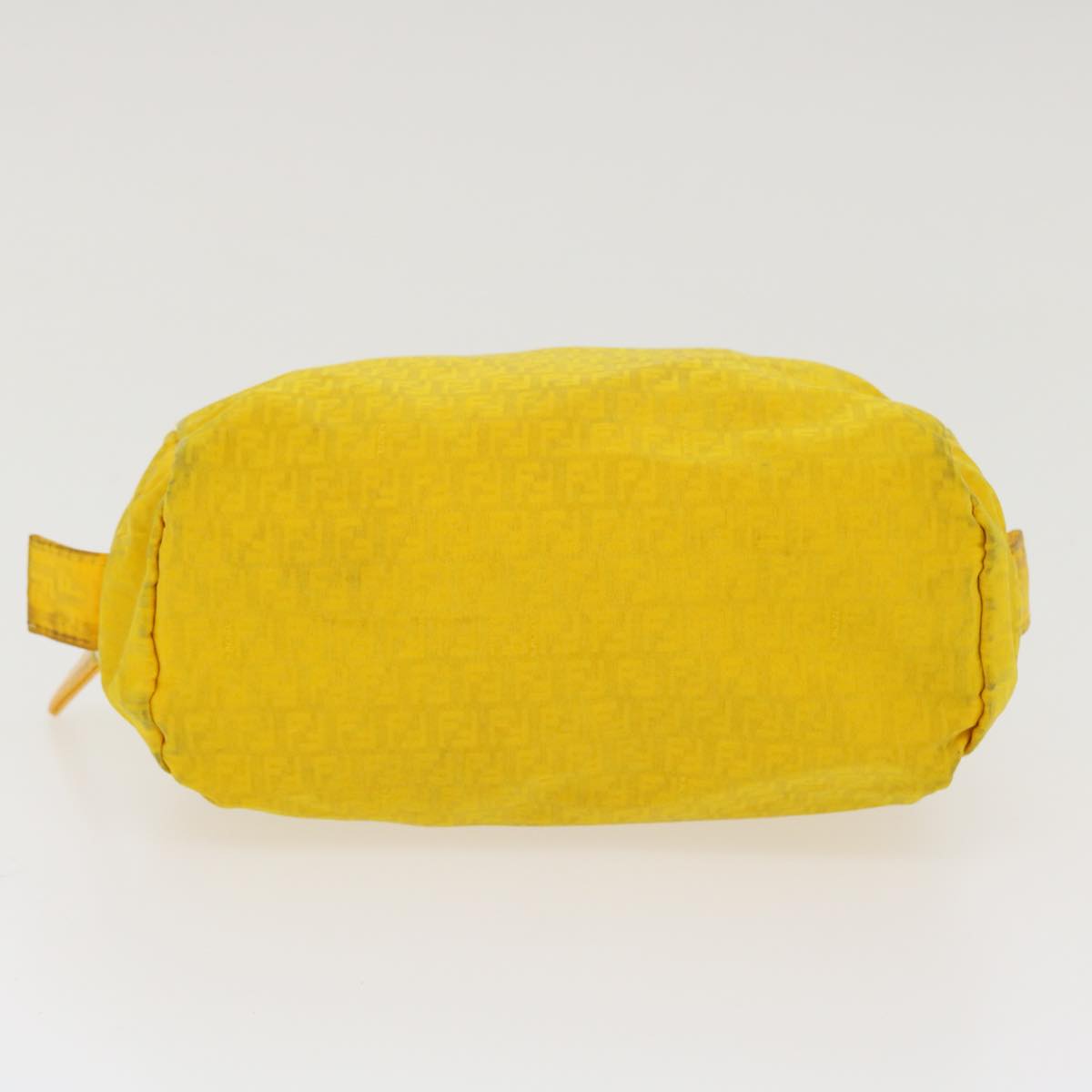 FENDI Zucchino Canvas Pouch Yellow Auth bs4618