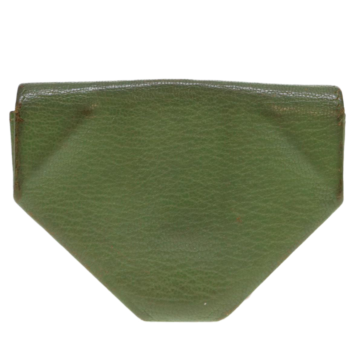 HERMES Le Van Cator Coin Purse Leather Green Auth bs4656 - 0