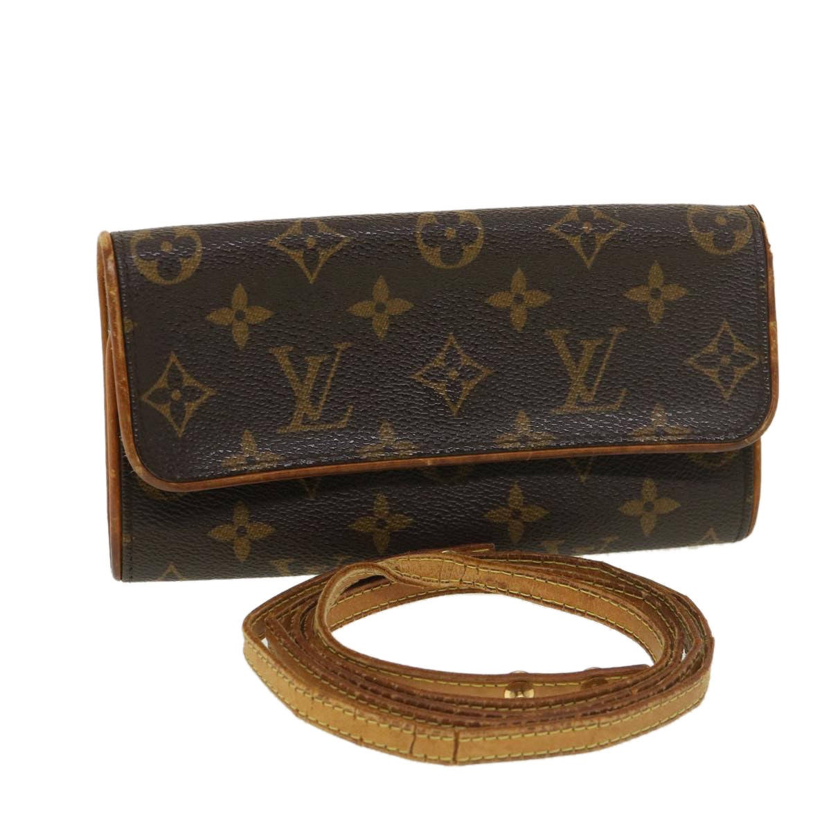 LOUIS VUITTON Monogram Pochette Twin PM Shoulder Bag M51854 LV Auth bs4672