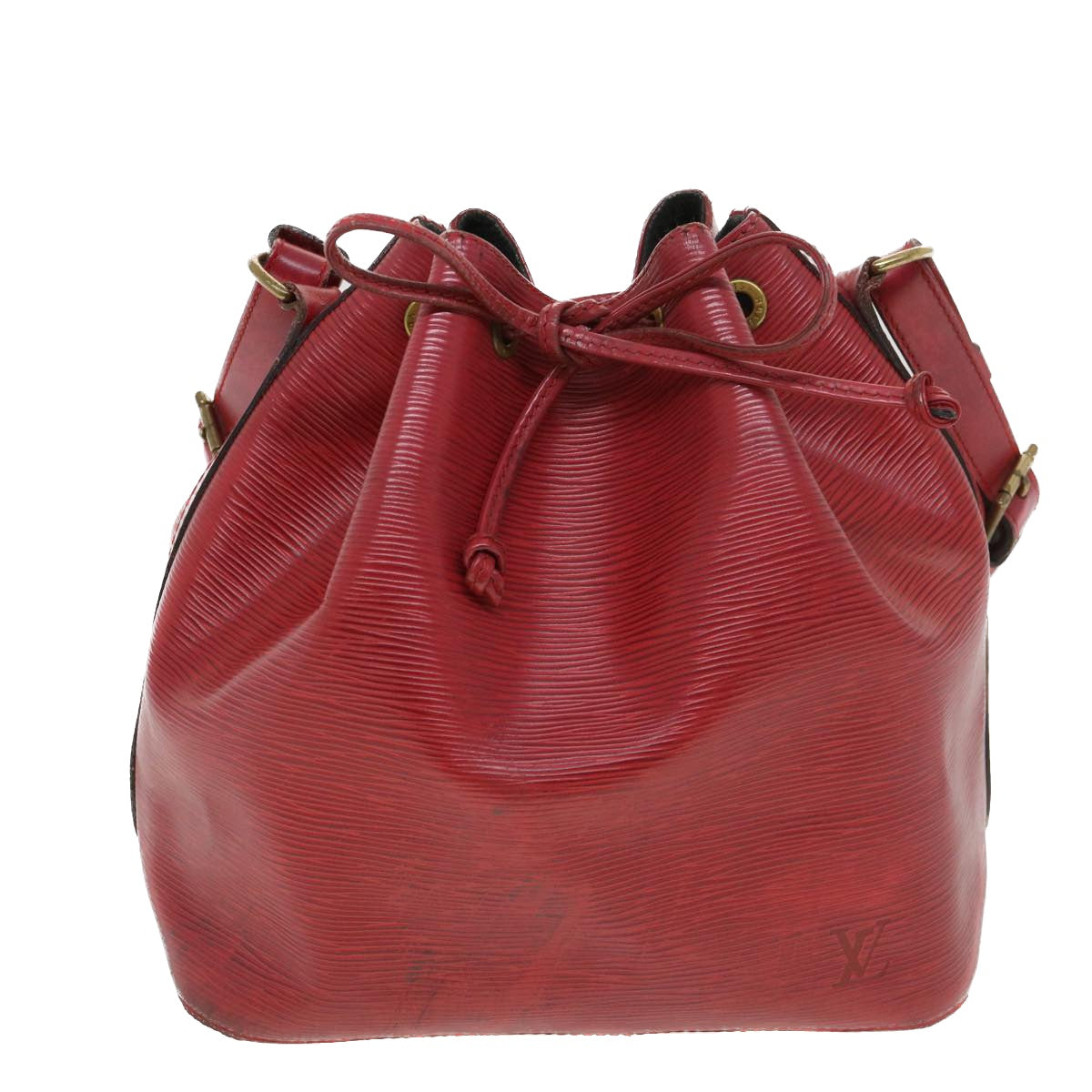 LOUIS VUITTON Epi Petit Noe Shoulder Bag Red M44107 LV Auth bs4678