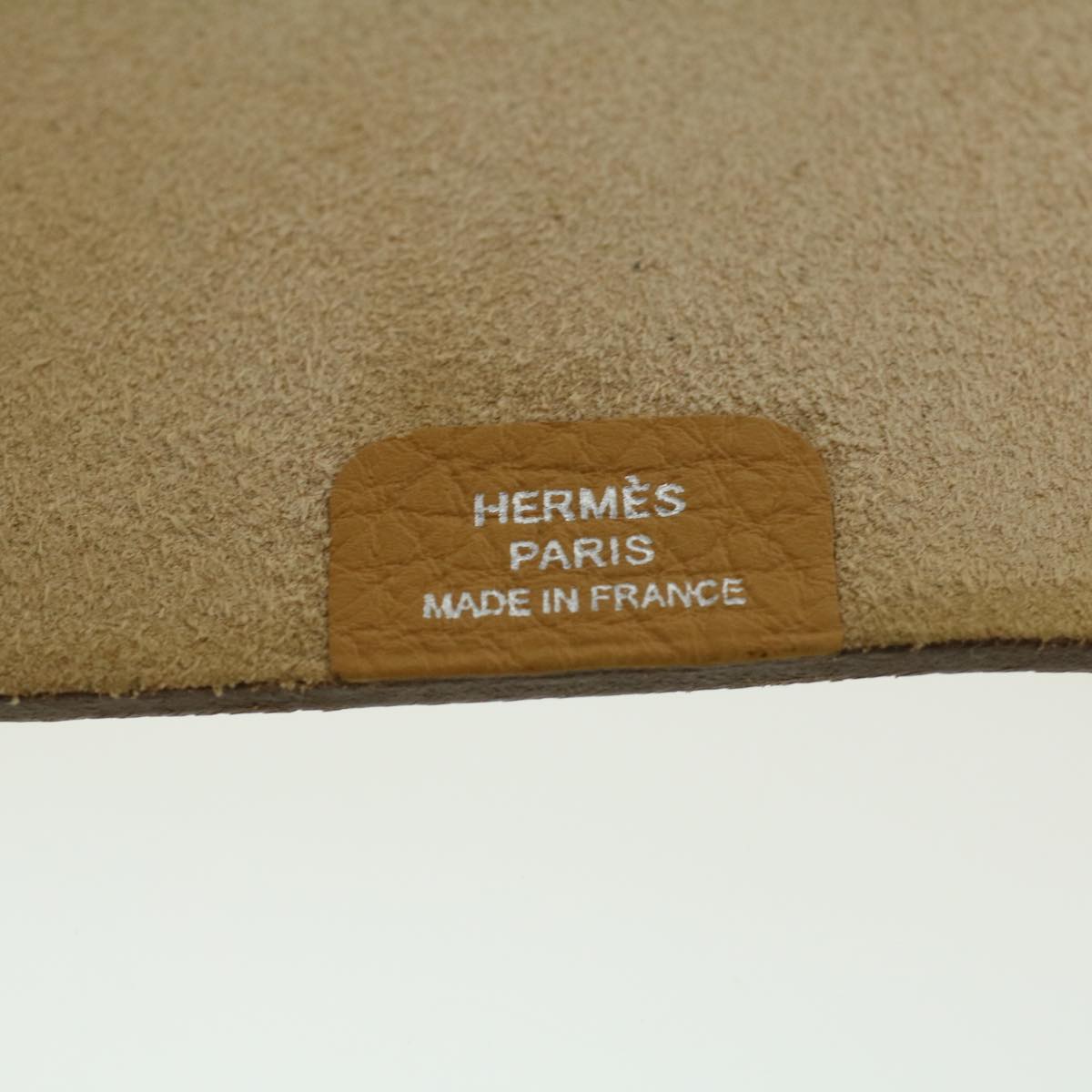 HERMES Yuris PM Day Planner Cover Leather Beige Auth bs4740