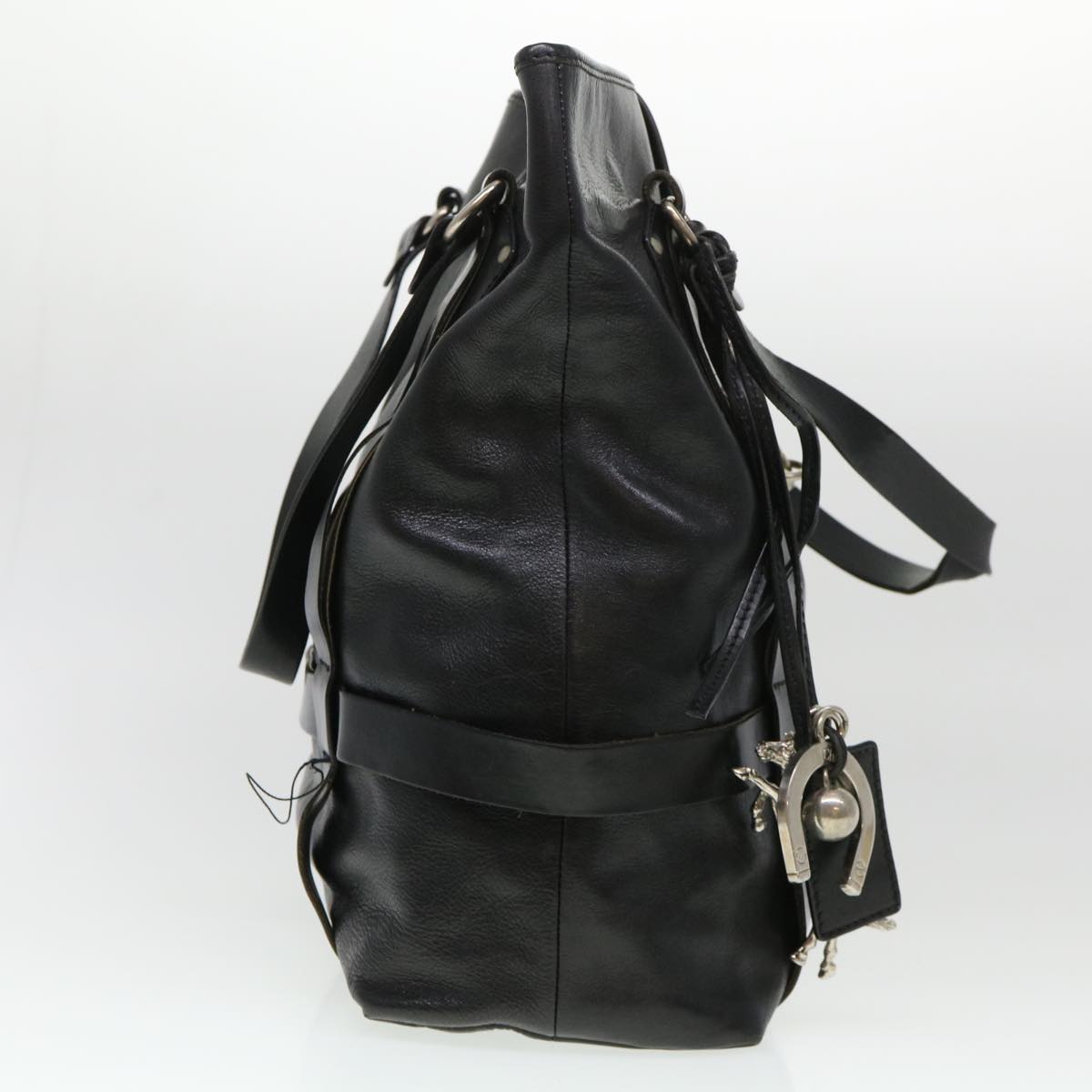 Chloe Tote Bag Leather Black Auth bs4744