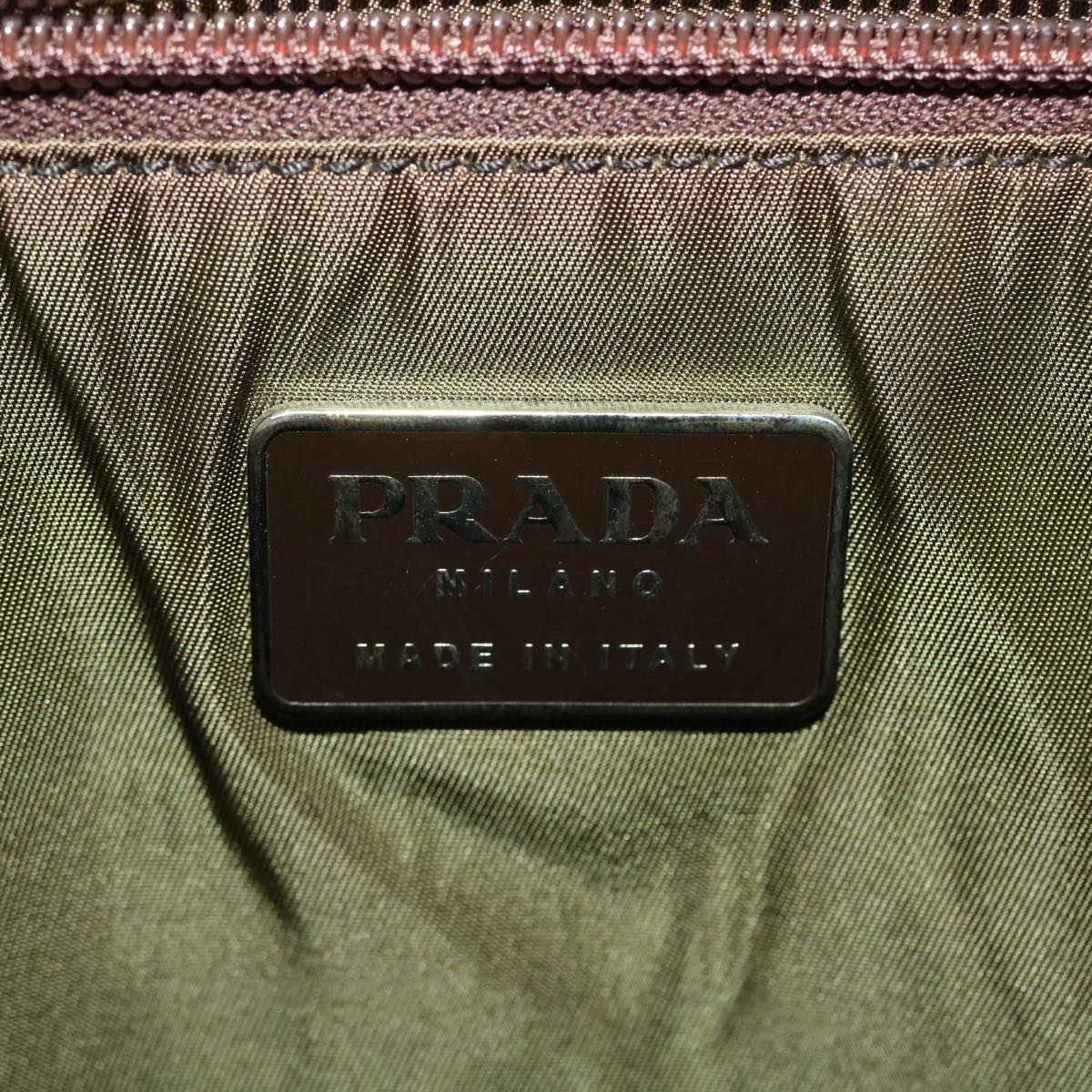 PRADA Tote Bag Nylon Khaki Auth bs4745