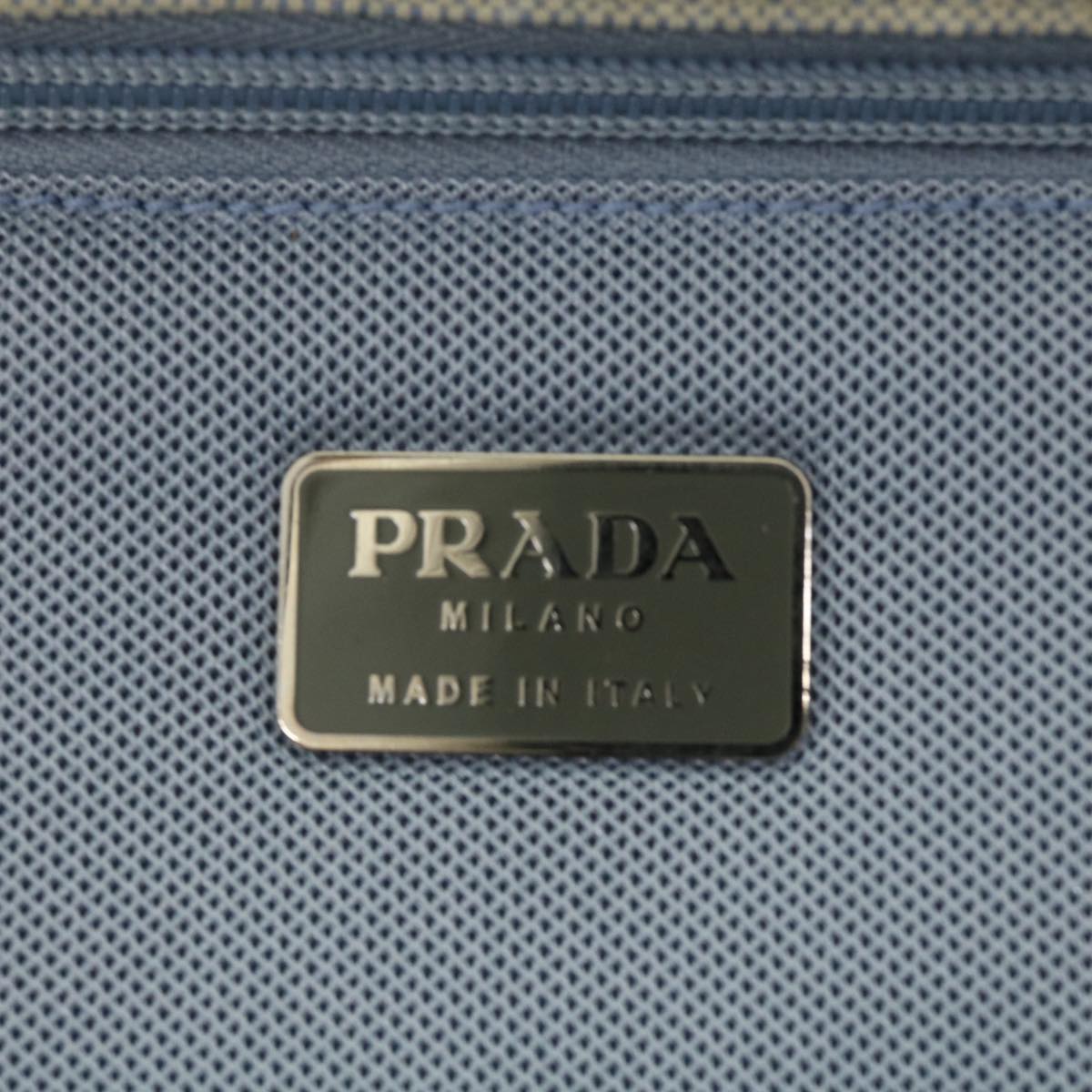 PRADA Shoulder Bag Canvas Beige Auth bs4793