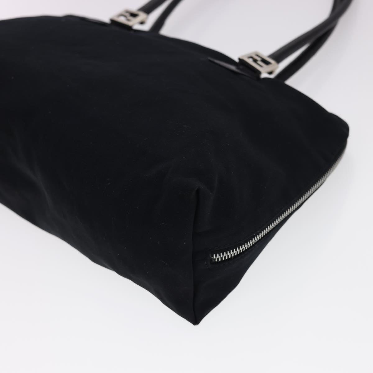 FENDI Hand Bag Nylon Black Auth bs4809