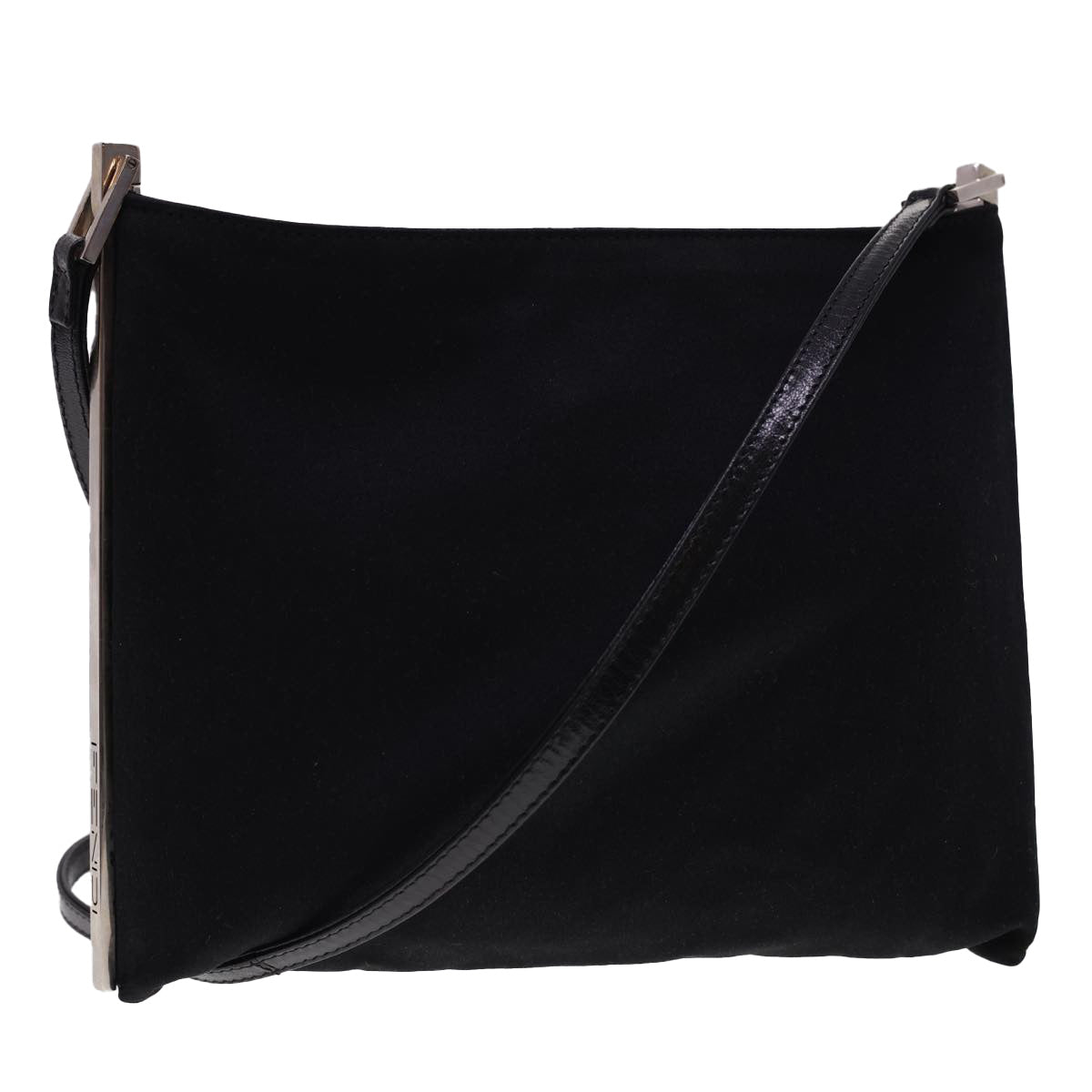 FENDI Shoulder Bag Nylon Black Auth bs4810