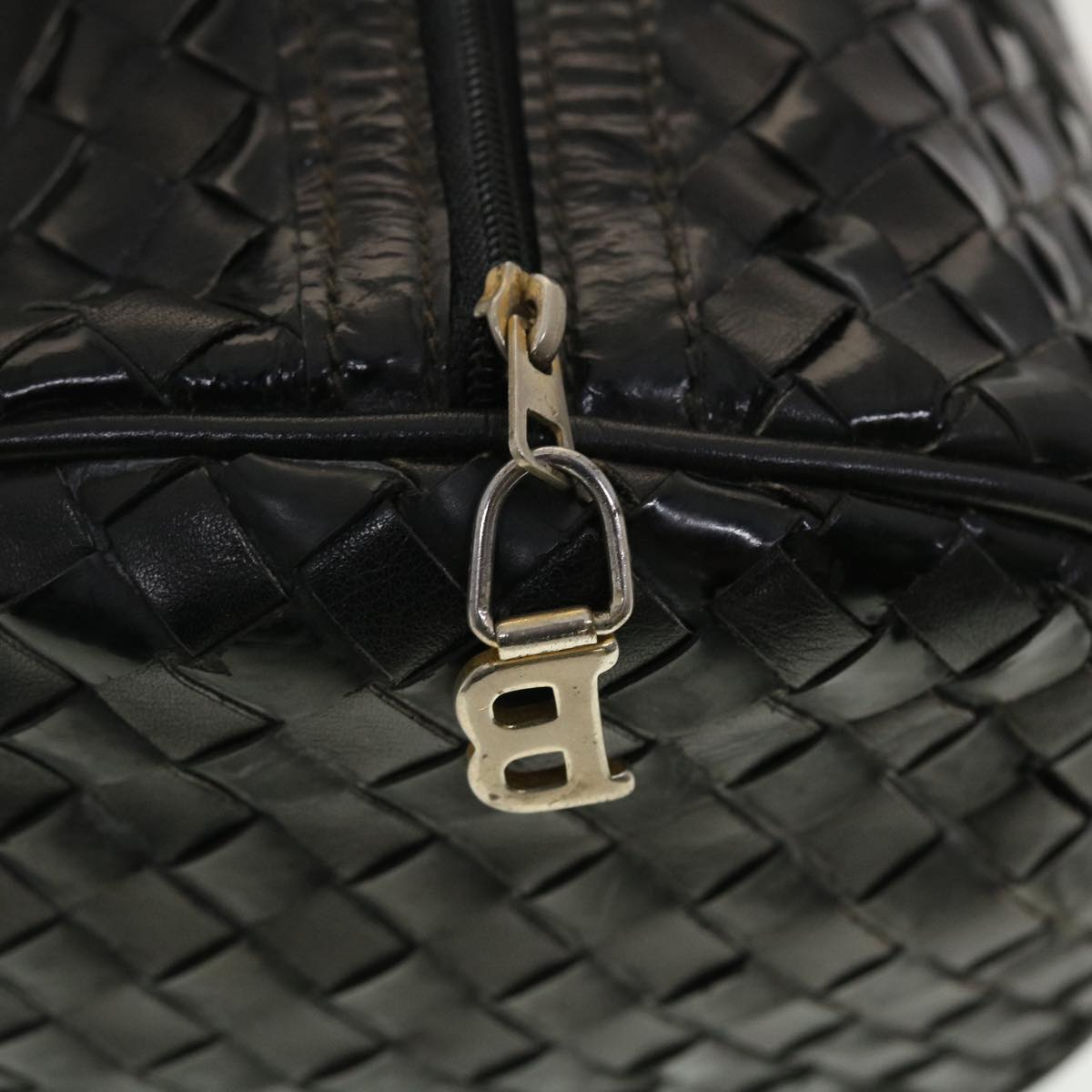 BALLY Shoulder Bag Leather Black Auth bs4811