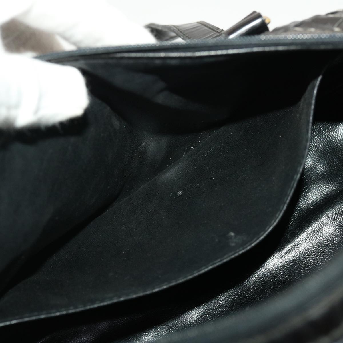BALLY Shoulder Bag Leather Black Auth bs4811