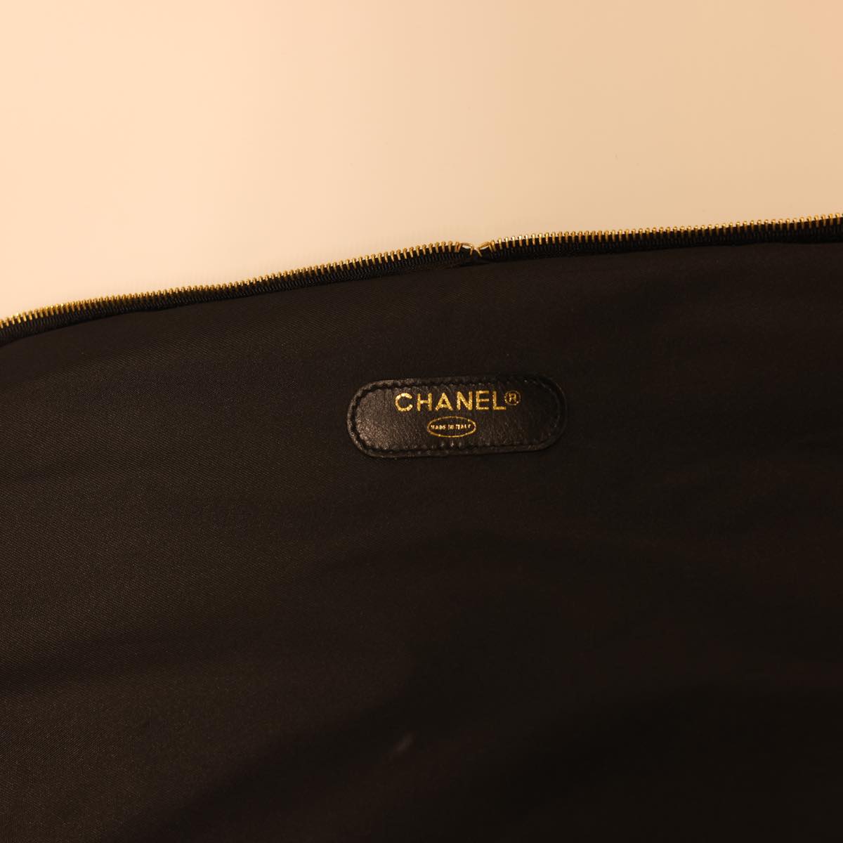 CHANEL Garment Cover Leather Black CC Auth bs4825