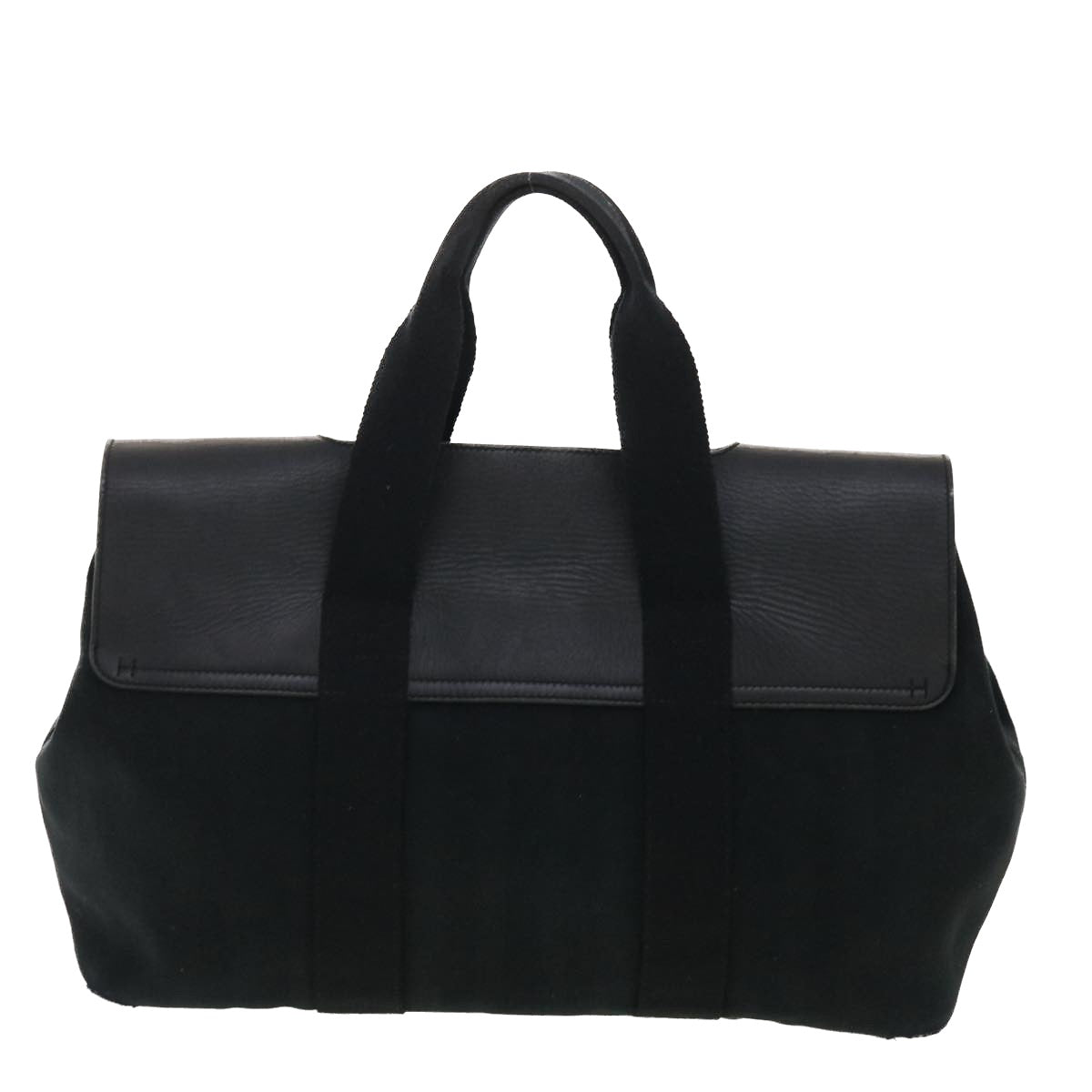 HERMES Valparaiso Hand Bag Canvas Black Auth bs4841 - 0