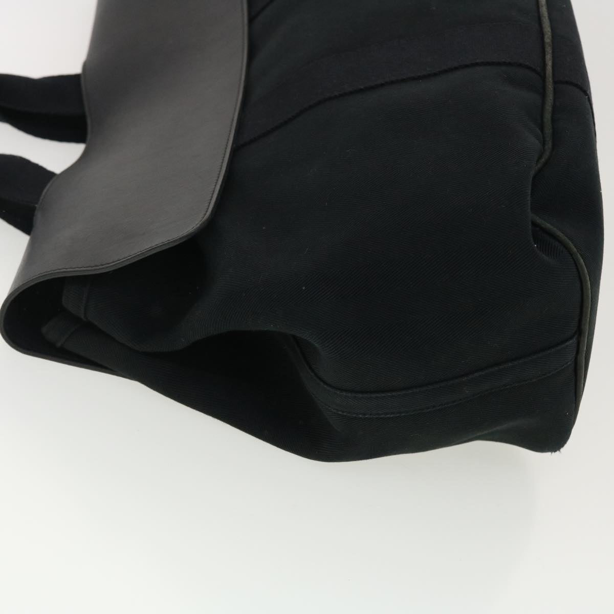 HERMES Valparaiso Hand Bag Canvas Black Auth bs4841