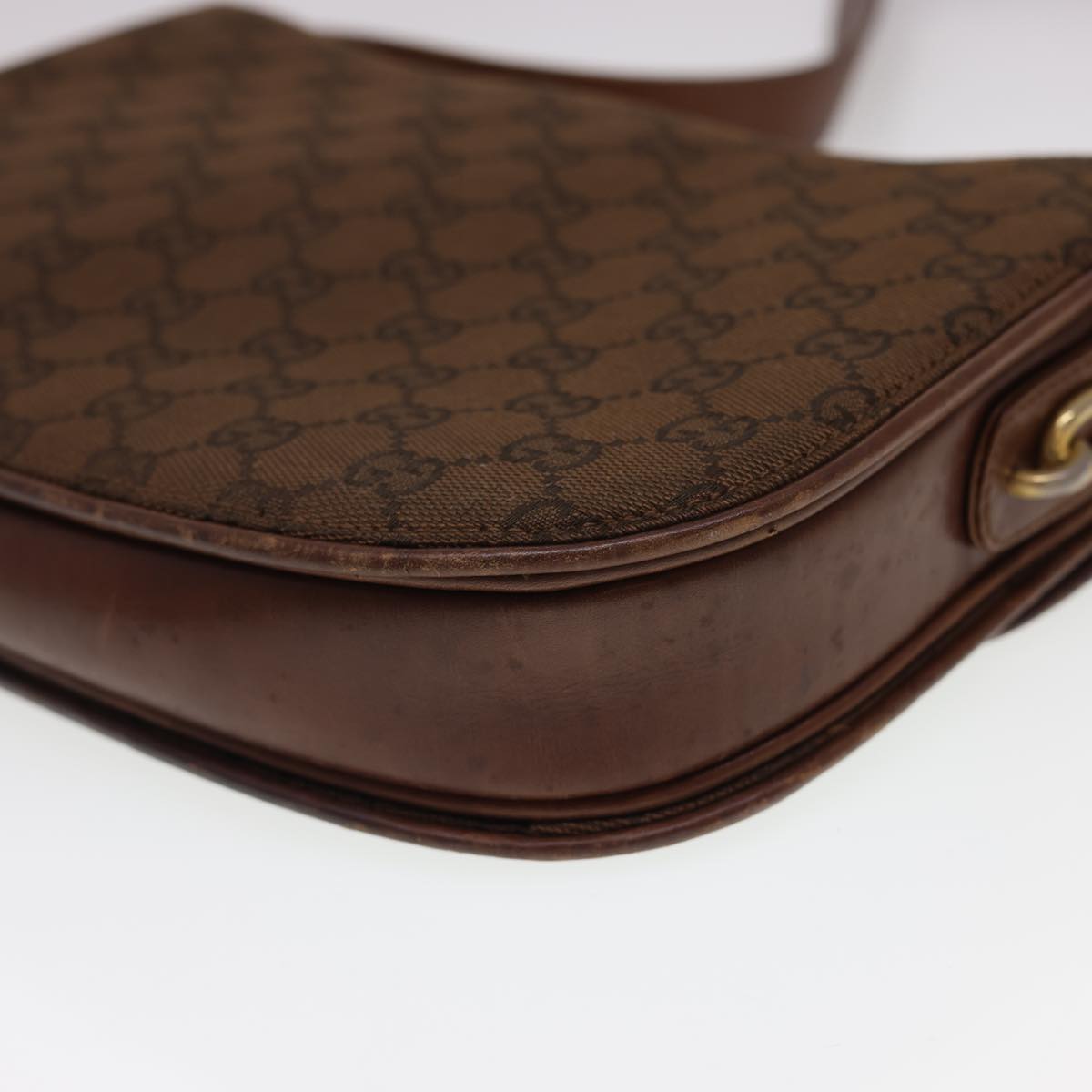 GUCCI GG Canvas Shoulder Bag Brown Auth bs4843