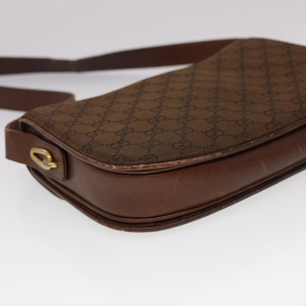 GUCCI GG Canvas Shoulder Bag Brown Auth bs4843