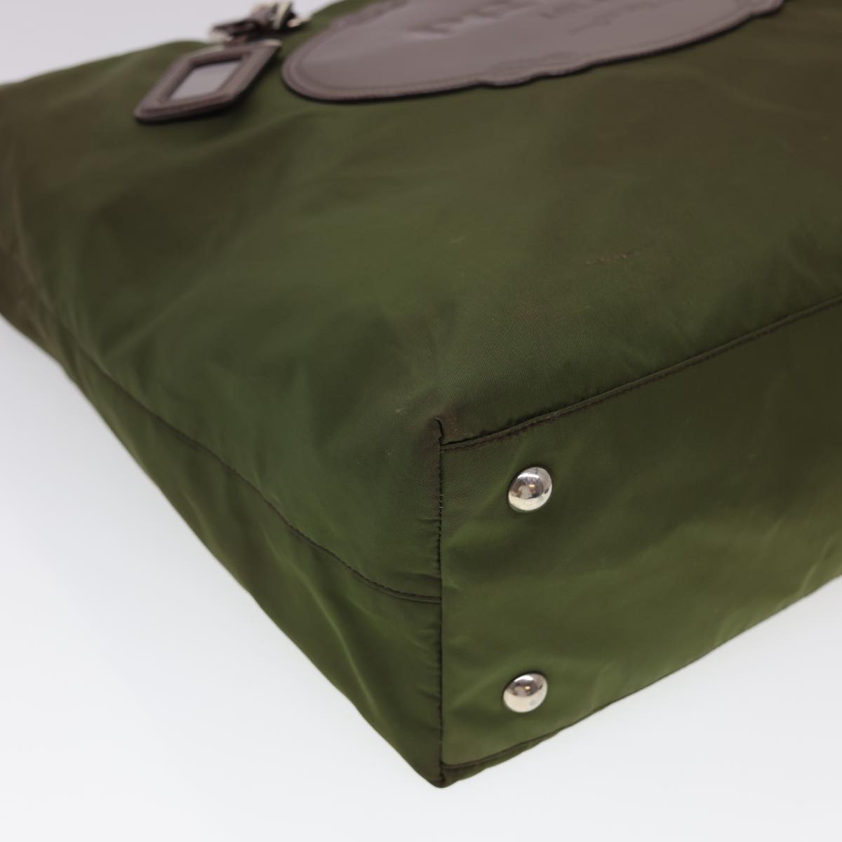 PRADA Hand Bag Nylon 2way Green Auth bs4850