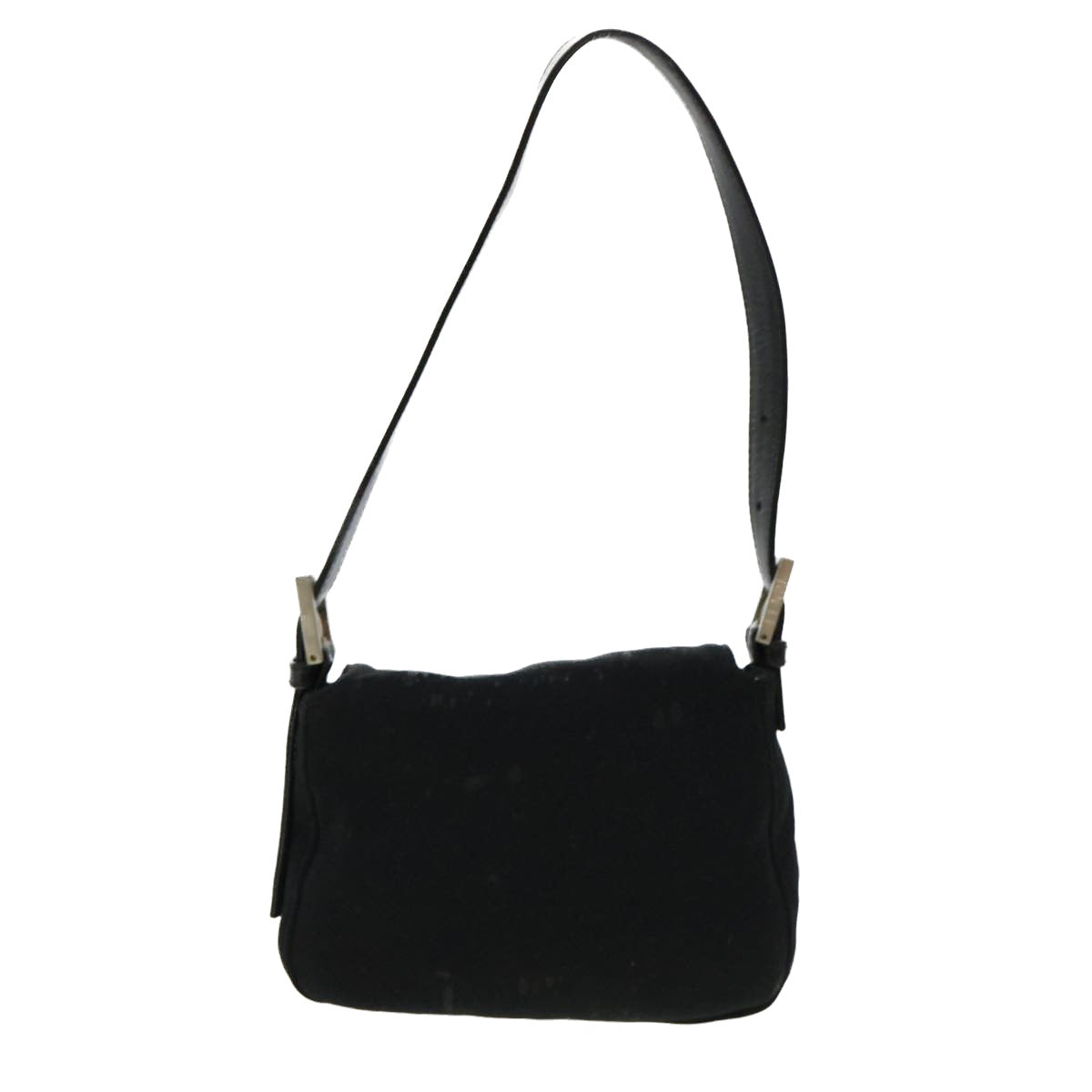 FENDI Mamma Baguette Shoulder Bag Nylon Black Auth bs4896 - 0