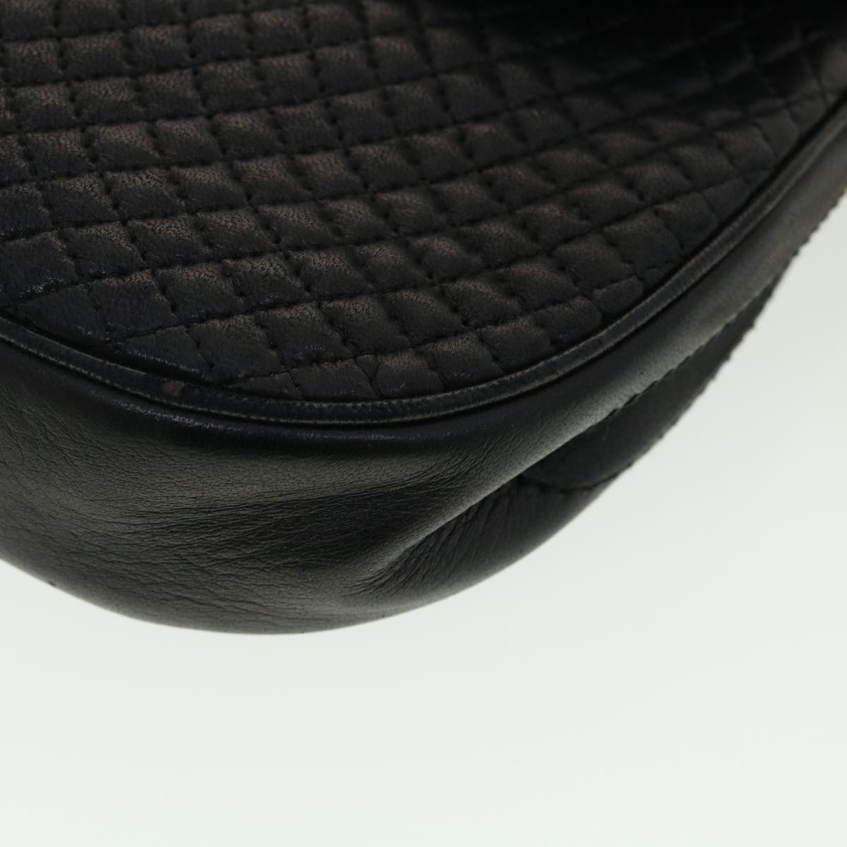 BALLY Shoulder Bag Leather Black Auth bs4926